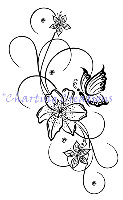 (image for) Floral Butterfly Silhouette